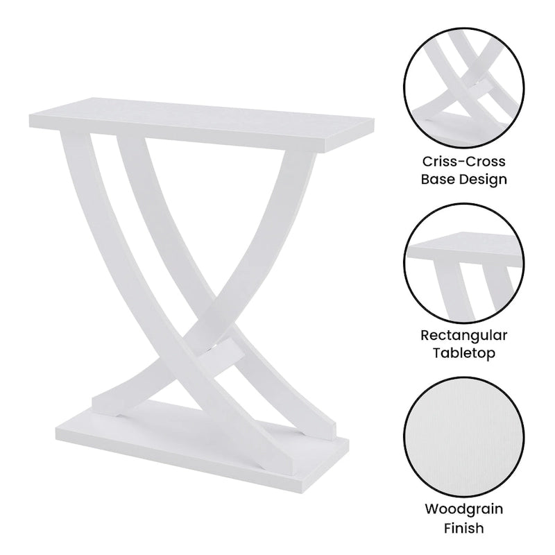 Criss-Cross Console Table with Woodgrain Finish