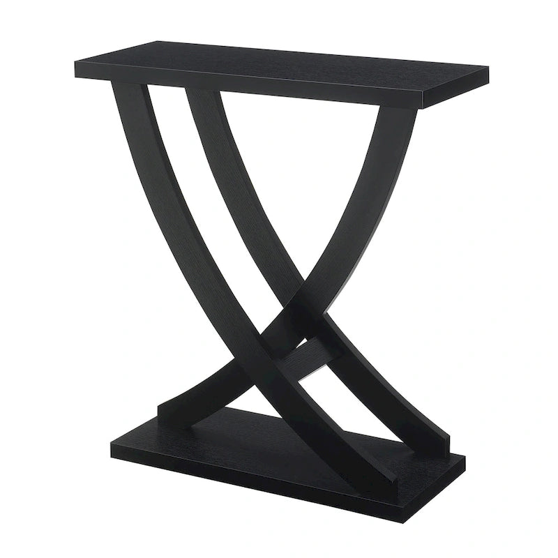 Criss-Cross Console Table with Woodgrain Finish