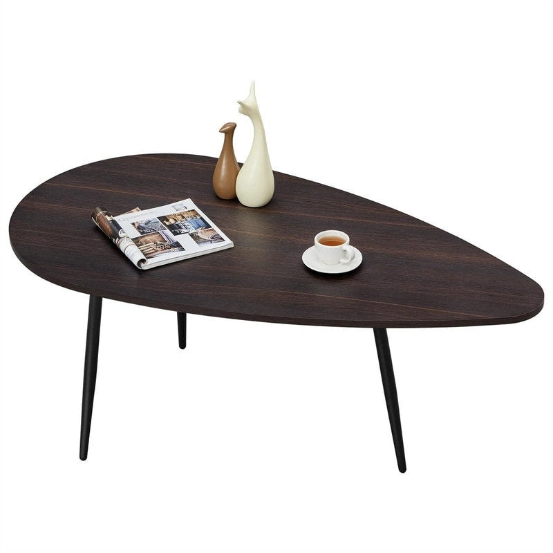 Oval Drop-Shape Coffee Table for Small Spaces