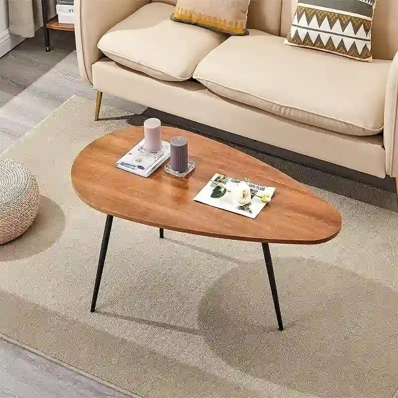 Oval Drop-Shape Coffee Table for Small Spaces
