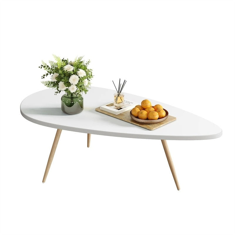 Oval Drop-Shape Coffee Table for Small Spaces