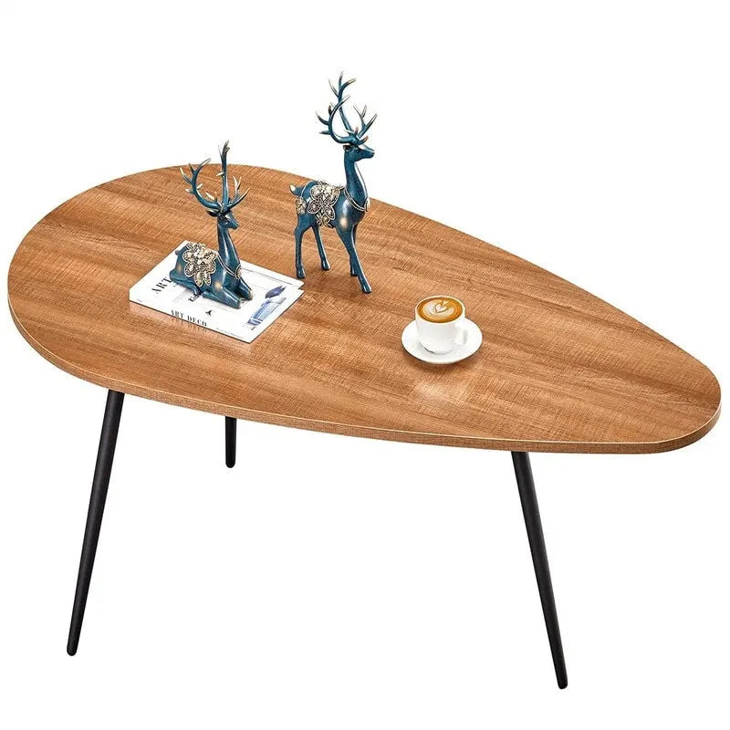 Oval Drop-Shape Coffee Table for Small Spaces
