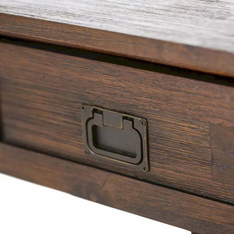 Solid Acacia Wood 22-Inch Rustic End Side Table