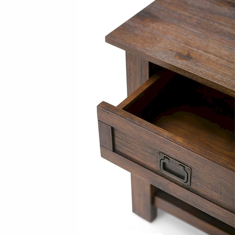 Solid Acacia Wood 22-Inch Rustic End Side Table