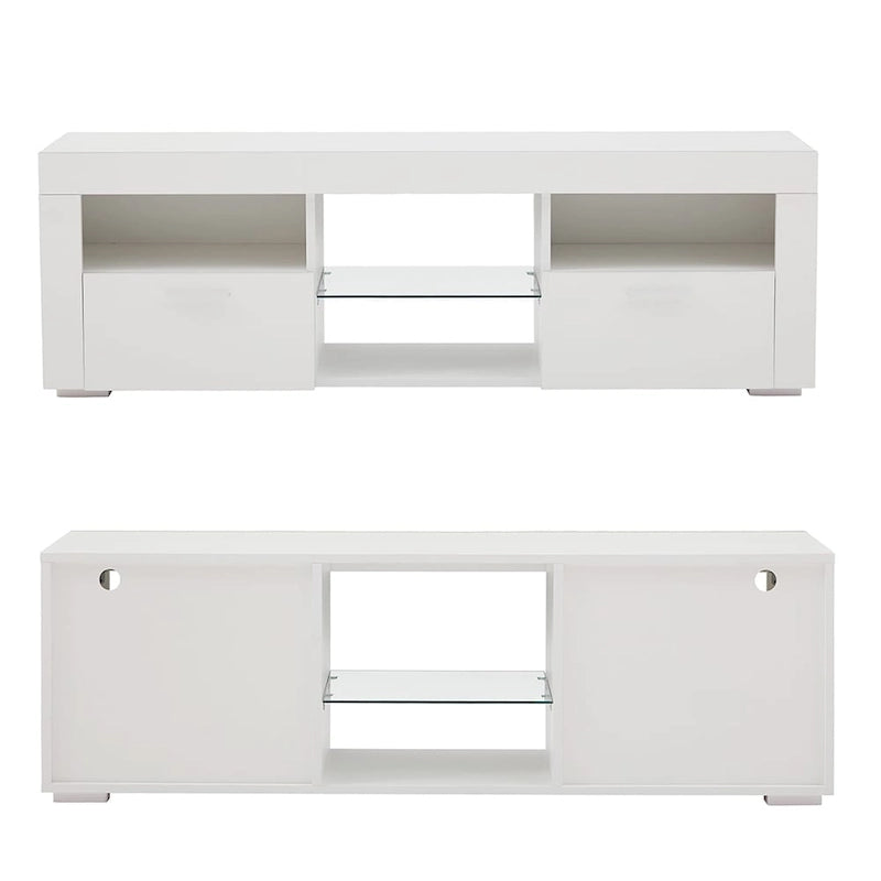 Modern TV Stand Media Console with RGB LED Lights