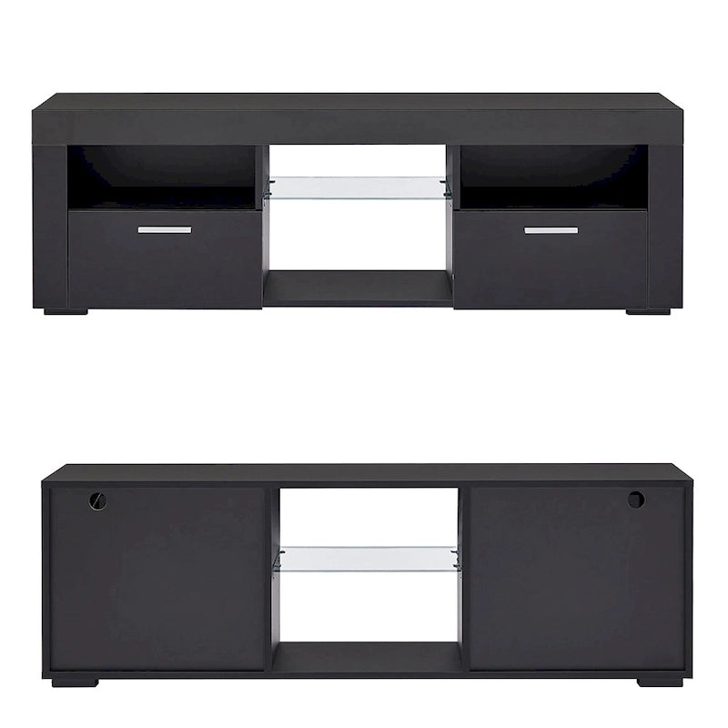 Modern TV Stand Media Console with RGB LED Lights