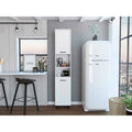 Black Tall Pantry Cabinet with Two Doors and Shelves