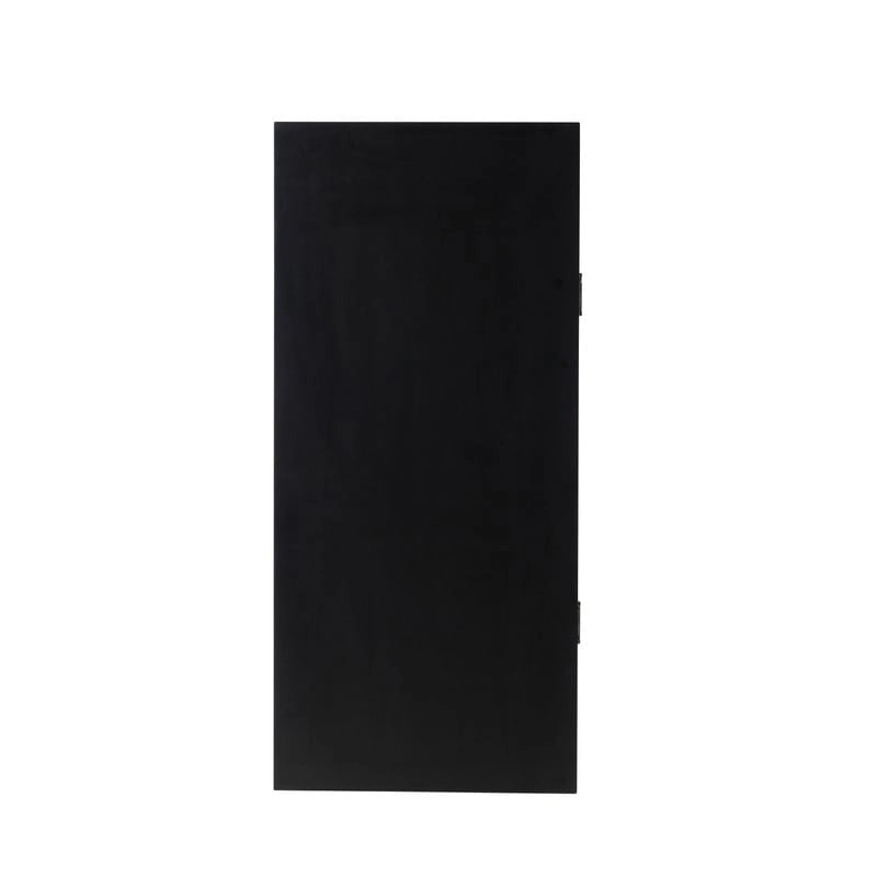 Black Campaign-Style Writing Desk with Two Drawers