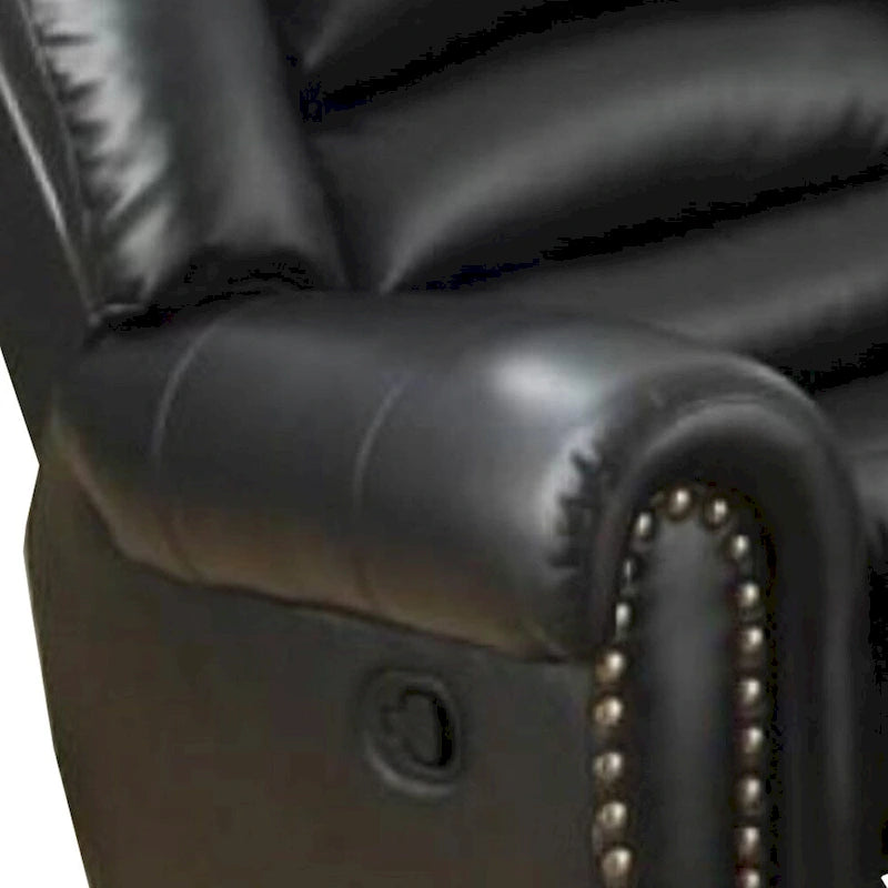 Bonded Leather & Plywood Recliner/Glider, Black