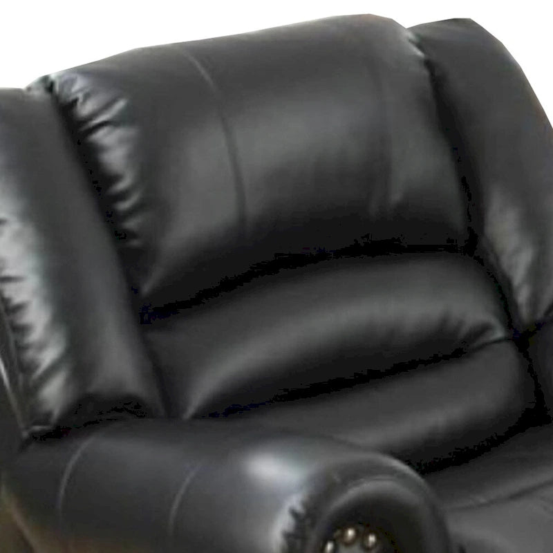 Bonded Leather & Plywood Recliner/Glider, Black