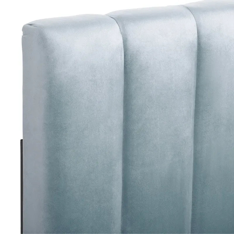 King Size Velvet Tufted Headboard with Adjustable Legs