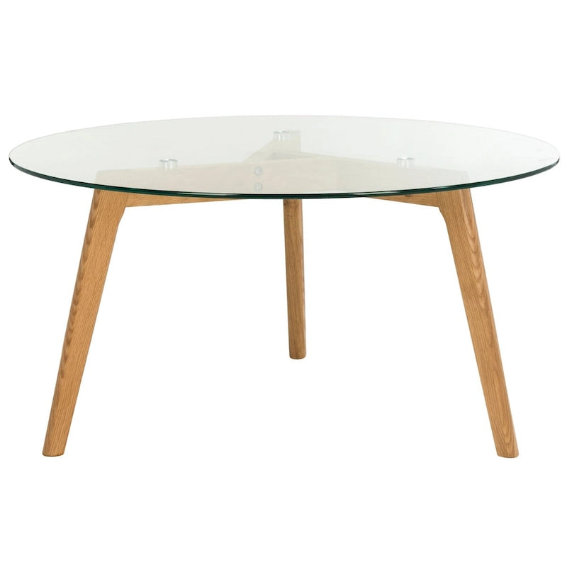 Mid-Century Round Glass Coffee Table Modern Style