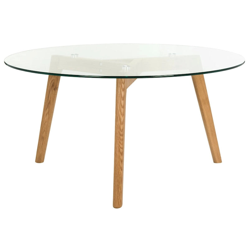 Mid-Century Round Glass Coffee Table Modern Style