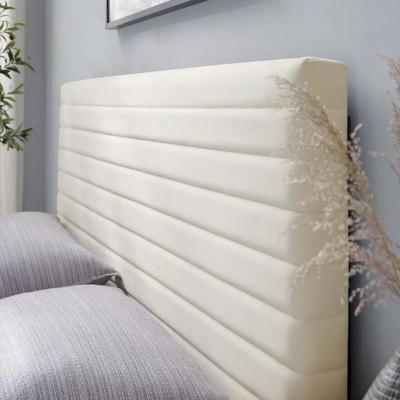 Channel Tufted Velvet Twin Headboard Height-Adjustable Seven Positions