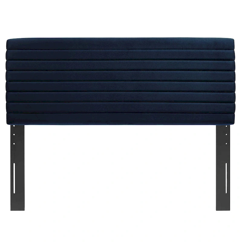 Channel Tufted Velvet Twin Headboard Height-Adjustable Seven Positions