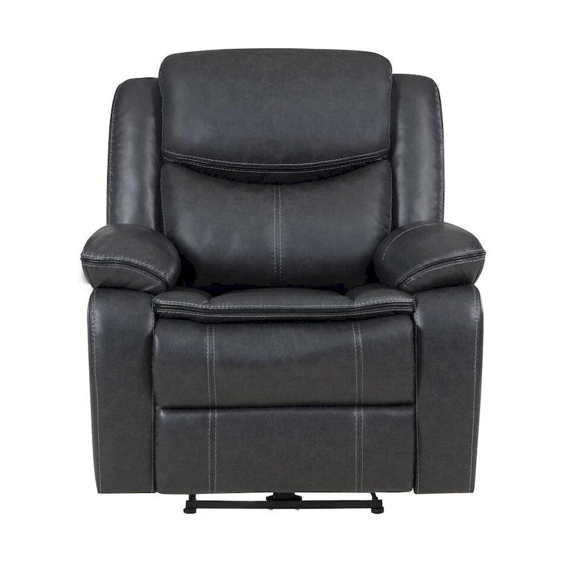 Dark Grey Faux Leather Power Recliner Chair with USB Port