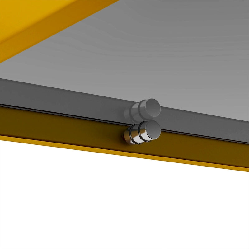 Rectangle Tempered Glass Coffee Table with Metal Legs
