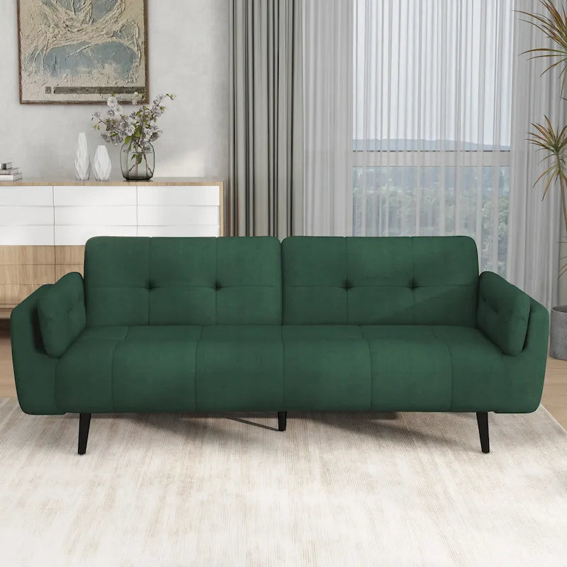 Convertible Futon Sofa Bed with Adjustable Reclining Back