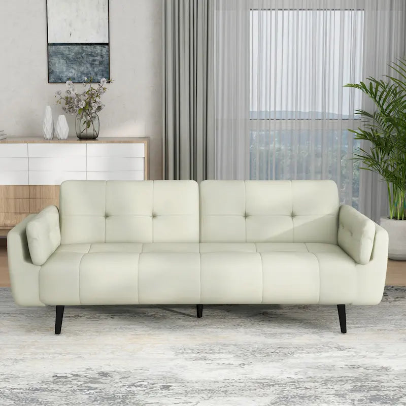 Convertible Futon Sofa Bed with Adjustable Reclining Back