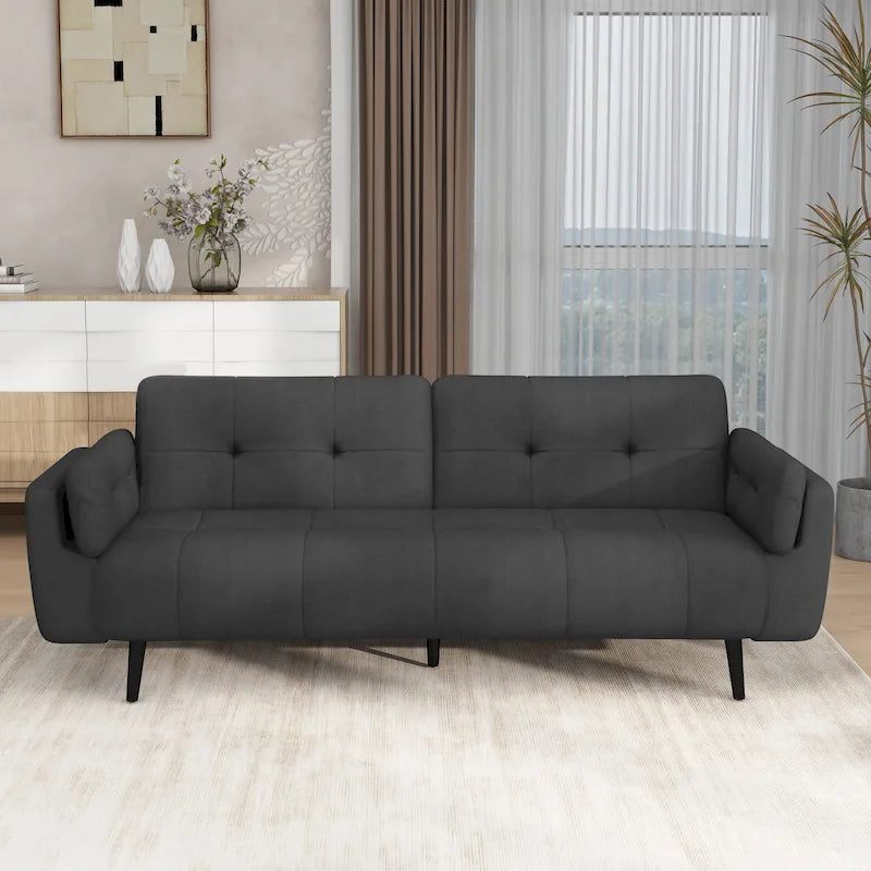Convertible Futon Sofa Bed with Adjustable Reclining Back