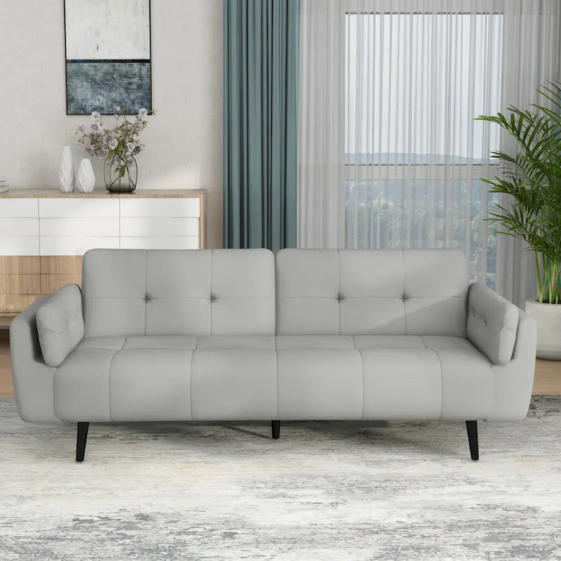 Convertible Futon Sofa Bed with Adjustable Reclining Back
