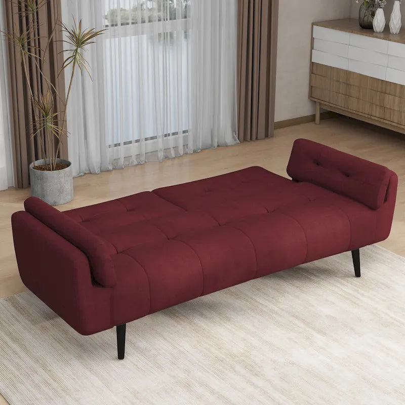 Convertible Futon Sofa Bed with Adjustable Reclining Back