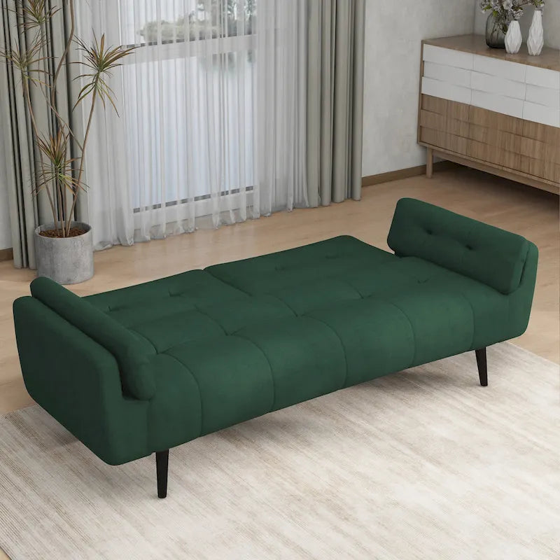 Convertible Futon Sofa Bed with Adjustable Reclining Back