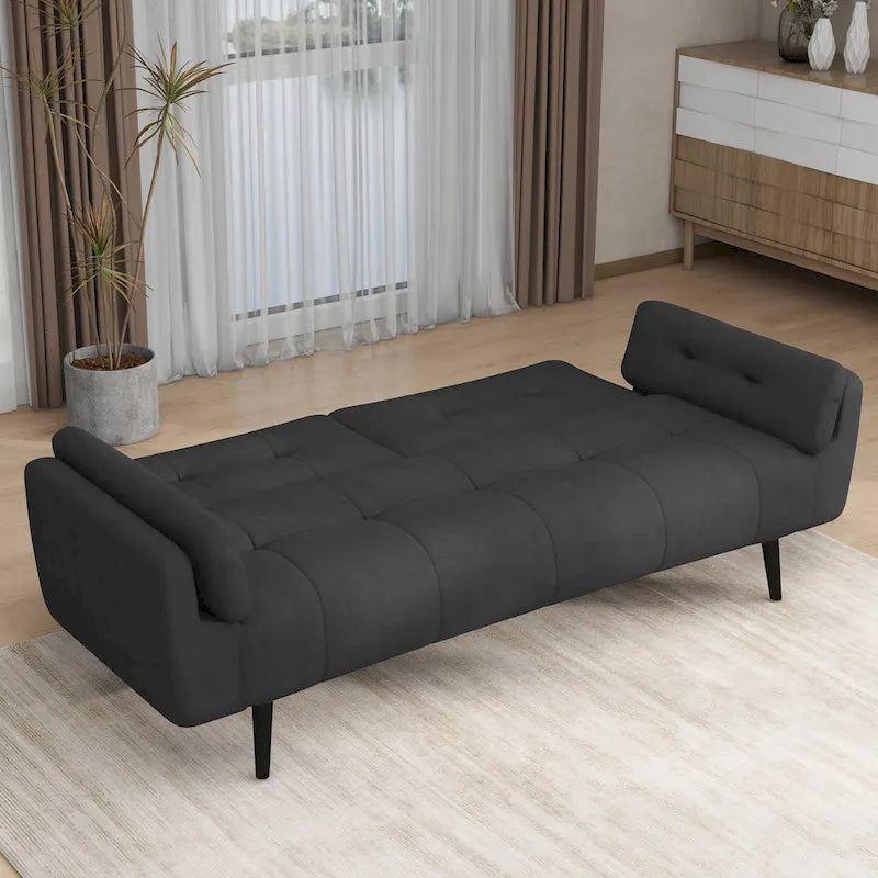 Convertible Futon Sofa Bed with Adjustable Reclining Back