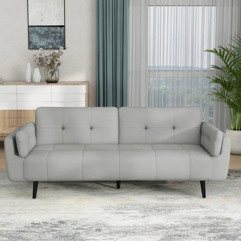 Convertible Futon Sofa Bed with Adjustable Reclining Back