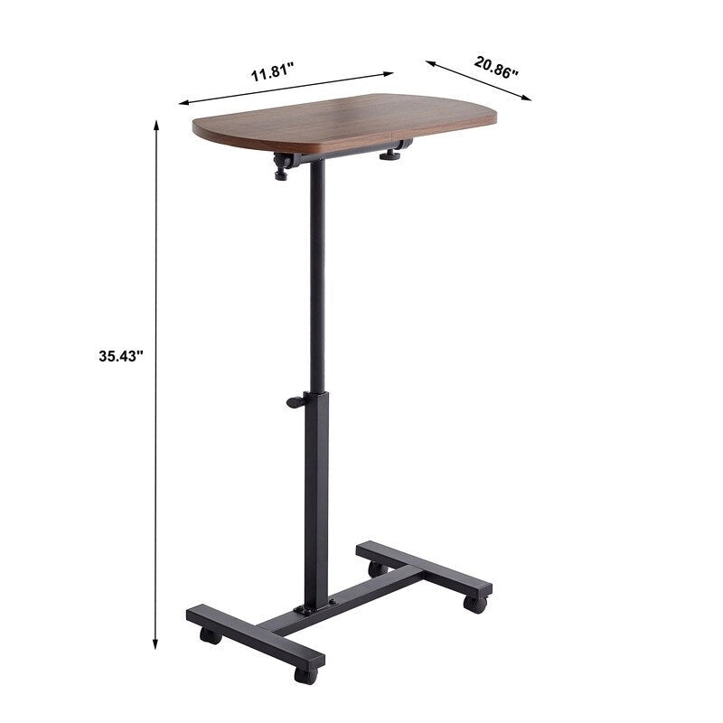 C-Shape Height Adjustable Swivel Sofa Side Table