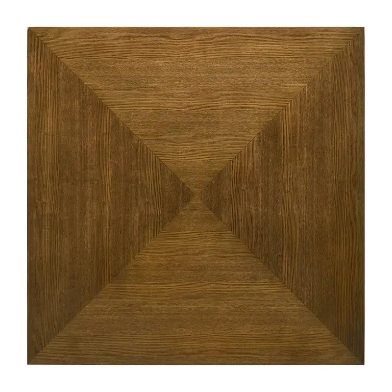Walnut Coffee Table with Diamond Parquet Top and Metal Legs