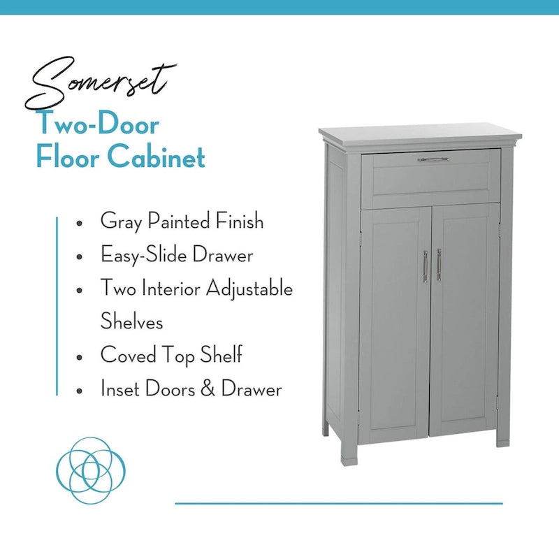 Two-Door Bathroom Storage Cabinet with Drawer and Adjustable Shelf