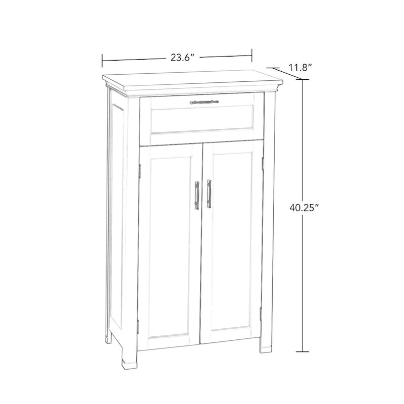 Two-Door Bathroom Storage Cabinet with Drawer and Adjustable Shelf