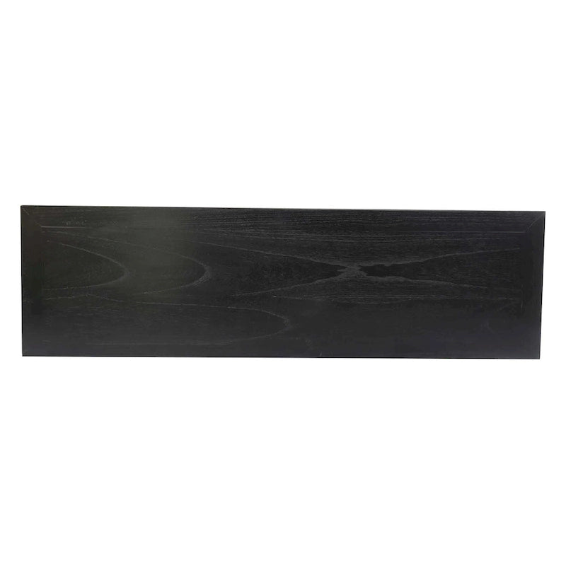 Solid Mindi Wood Slim Console Table with Bottom Shelf